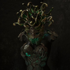 Medusa, creature of Greek mythology. pieces made by hand with goldsmiths and metals such as gold...