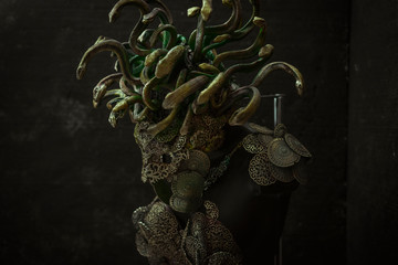 Medusa, creature of Greek mythology. pieces made by hand with goldsmiths and metals such as gold...