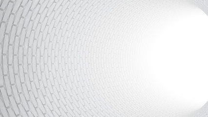 Abstract White Tunnel with Tiles