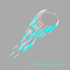 Modern style baseball vector background with ball silhouette and glitch effect.