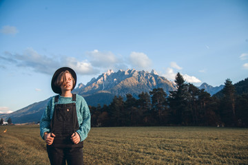 Girl in Tirol Mountains
