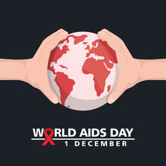 world aids day with earth planet