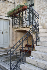 Stone stairs to a tenement house in Split, Croatia.