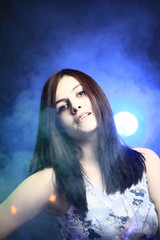 Fototapeta premium young woman in casual clothes posing in front of camera