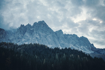 Naklejka na ściany i meble Twilight Mountain Landscape in Italy Dolomites