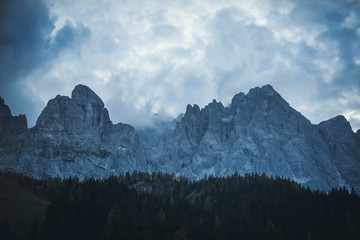 Twilight Mountain Landscape in Italy Dolomites