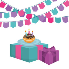 gifts boxes presents with garlands