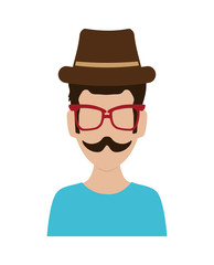 man hipster style character