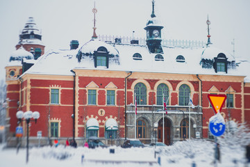 View of Haparanda, a locality and the seat of Haparanda Municipality in Norrbotten County, Sweden, it is adjacent to Tornio, Finland