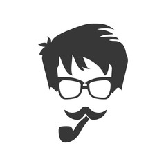head man hipster style character