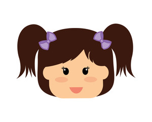 beautiful little girl head character