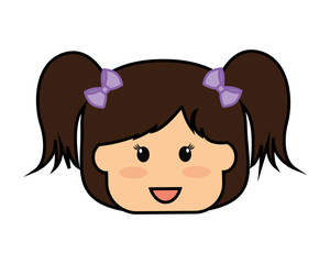 beautiful little girl head character