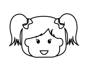 beautiful little girl head character