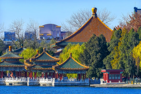 Five Dragon Pavilions Beihai Lake Park Beijing China