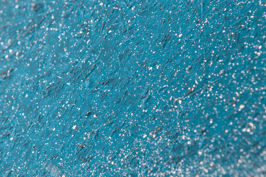 Teal glitter festive luxury turquoise crystal nature modern winter Christmas background with blue ice white snow