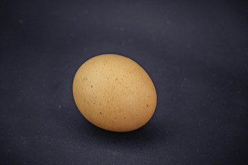 chicken eggs on black background