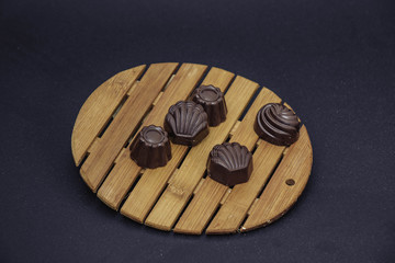 chocolate on a wooden lining