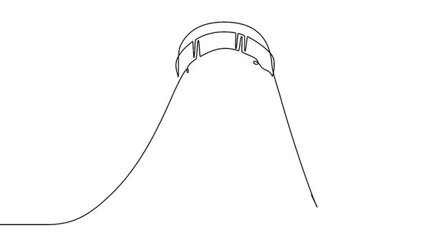 Continuous one line one drawn character line arab man in national costume Keffiyeh.