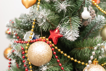 decorations on the Christmas tree