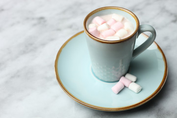 Cup of coffee with marshmallows