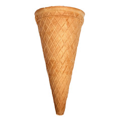Ice cream waffle cone isolated on white background