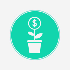 Fototapeta na wymiar Dollar plant vector icon sign symbol