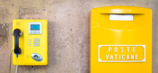 Yellow post box in Vatican