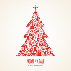 Buon Natale - translated from italian as Merry Christmas. Vector