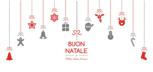 Buon Natale - translated from italian as Merry Christmas. Vector
