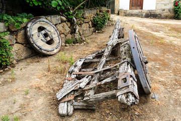 Remains of a traditional two-wheeler ox cart