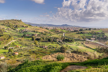 Fototapeta na wymiar Panorama view of Sicily near Agrigento