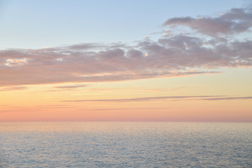 Vanilla sunset on the Atlantic ocean in Normandy