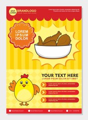 Food brochure template design with yellow and red color