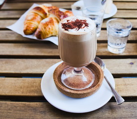 Bicerin is a traditional hot drink native to Turin, Italy, made of espresso, drinking chocolate, and whole milk
