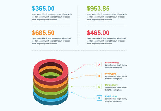 3D Circle Infographic Layout