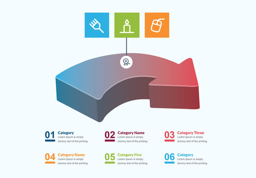 3D Arrow Infographic Layout