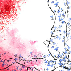 Watercolor tree branches