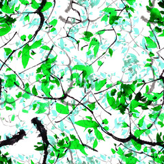 Foliate watercolor pattern