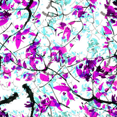 Foliate watercolor pattern