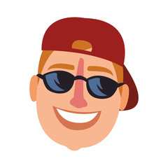 Man with hat and sunglasses
