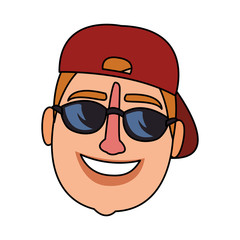 Man with hat and sunglasses