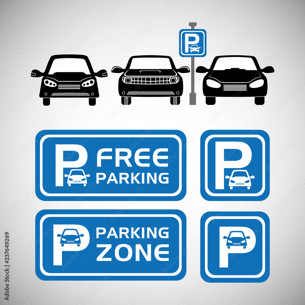 Canvas Prints parking zone set signals