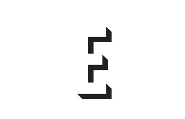 black and white e alphabet letter logo icon design