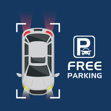 car with free parking signal