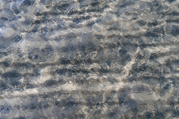 Laesoe / Denmark: Surface of the shallow water of the Baltic Sea at the beach in Vesteroe Havn
