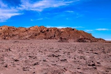 Fototapeta na wymiar Surface of the La Luna Valley in the Atacama Desert