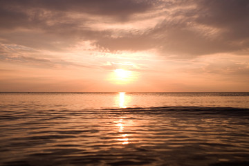 Laesoe / Denmark: Coppery evening mood on the beach of Vesteroe Havn