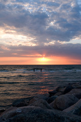Laesoe / Denmark: Colorful sunset over the Baltic Sea