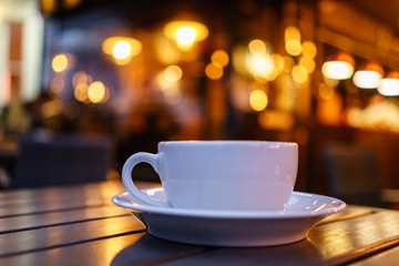 Coffee Cup with Bokeh Background