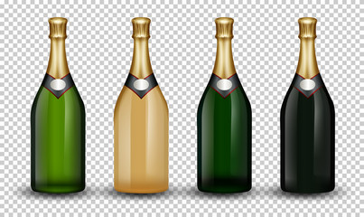 Set of champagne bottle